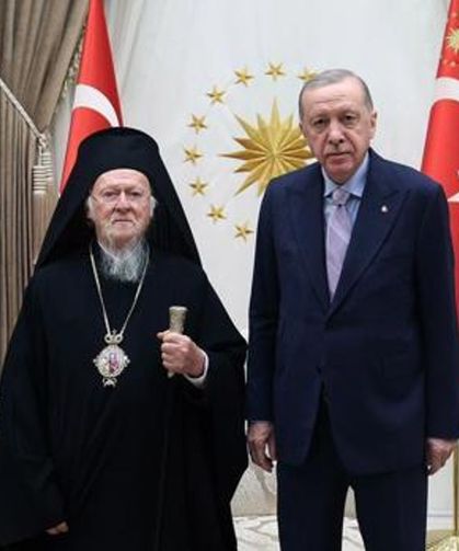 Cumhurbaşkanı Erdoğan, Fener Rum Patriği Bartholomeos'u kabul etti