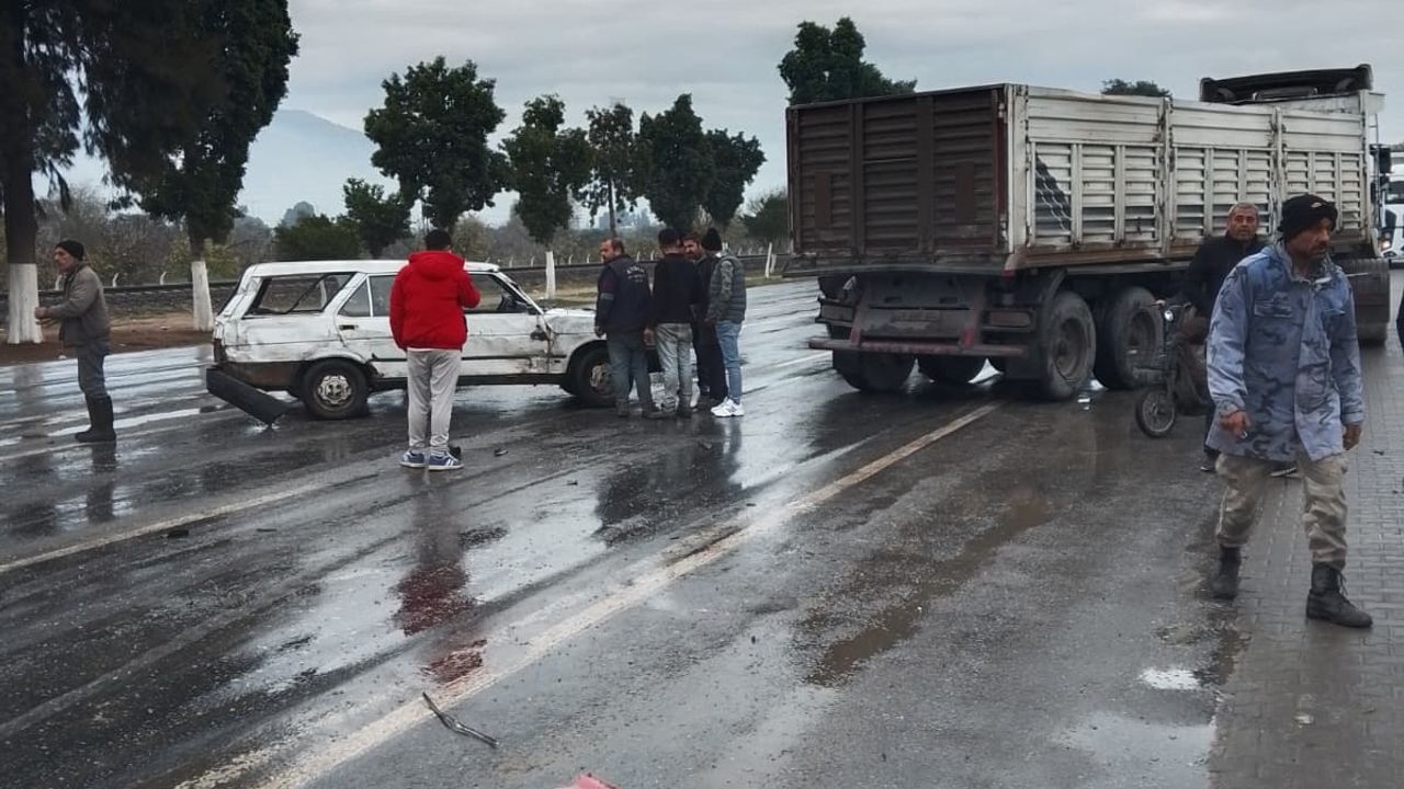 Germencik'te yaşanan kaza ucuz atlatıldı